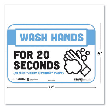 Tabbies® Besafe Messaging Education Wall Signs, 9 X 6,  "wash Hands For 20 Seconds Or Sing Happy Birthday Twice", 3-pack freeshipping - TVN Wholesale